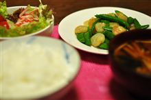 海老とスナップエンドウの塩炒め♪
