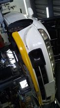 フロントメンバー補強とEK9スロットルワイヤー