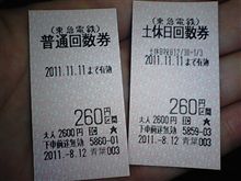 ◆◆回数券の話◆◆