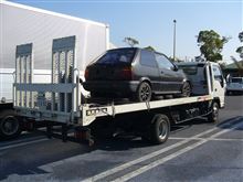積載車（キャリヤー）で中古車を引き取ってきた。