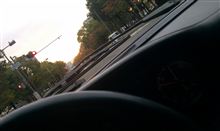 朝陽の中を移動中。