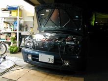 残業です。　　　　cold night working