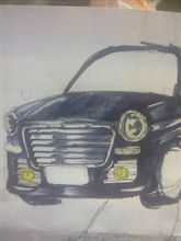 で、ミラジーノのフロントバンパーイメージ描いてみた(ラフ画)