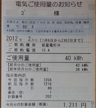 電気料金（2012年2月分・・たぶん最終回）