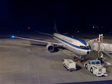モヒカンルックの７６７　昭和の飛行機？　広島空港ウインターイルミネーション 