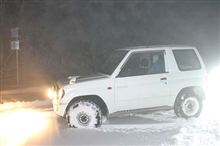 雪山、パジェロミニ、雪道インプレッション。