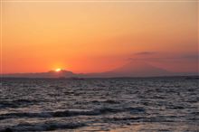 夕日と富士山～♪