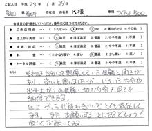 お客様の声をいただきました。　FIAT フロントスポイラー加工　愛知県豊田市　倉地塗装　KRC 