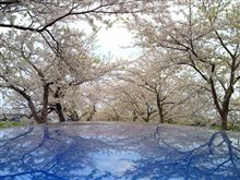 上空曇り空下青空