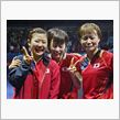 卓球女子団体戦　決勝進出～♪　