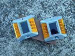 ソーラー充電式LEDアルミ道路自動点滅鋲路肩鋲2個セット ! ソーラー充電式LEDアルミ道路自動点滅鋲路肩鋲2個セット !