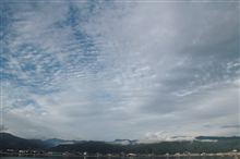 夕方の諏訪湖と雲