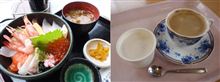 海鮮丼＆そば粉アイスクリーム＆コーヒー