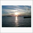 下津井の漁港からの夕日