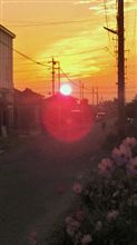 秋の夕日