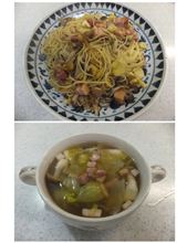 栗とキノコとベーコンで