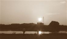 でっかい夕日2個編・・・大和川2