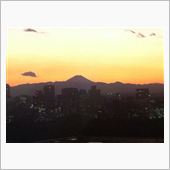 日没の富士山