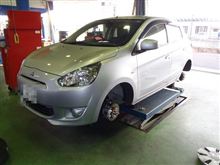 冬の準備完了..スタッドレスタイヤ交換　三菱ミラージュ　G5 165/65R14