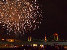 冬の夜空に花火♪