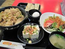 今日のディナーは、「スタミナ食房アントくん」すた丼肉増し、ミニサラダ他