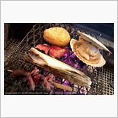 昼食は炭火焼き
