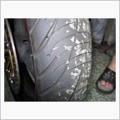 バイクのタイヤが減っていた