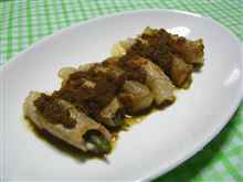 ECO☆CRZ特製“ミョウガの豚肉巻き～ジンジャーソースを添えて～”