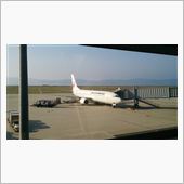 JAL機、車輪から白煙。