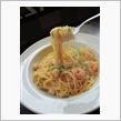今日のランチは、「ラ・パウザ」海老と明太子のクリームソースセット800円再び