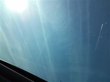 洗車と今日の空 ・・・ 飛行機雲?・・・