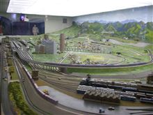 交通科学博物館の鉄道模型ジオラマ内に…