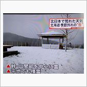 北海道季節外れの雪～