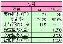 ２０１４年５月ランニング＆筋トレ実績 