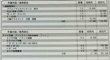 今後の消耗品？などの見積もり
