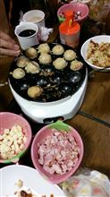 家族でたこ焼パーティ～(^o^)