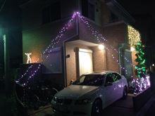 車庫をイルミネーション装飾