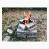 庭に焚火用の炉を作ってみた