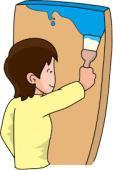 壁のペンキ塗り