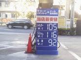 ￥１０５！　値下がり続くガソリン価格！