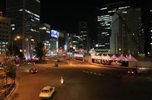 冬の大阪の夜・・アクアライナーと御堂筋イルミネーション