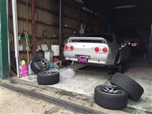 ☆　札幌のクルーズ ムッチＢＮＲ３２タイヤ交換！　☆　