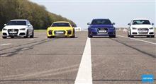 アウディのR/RSモデル大集合。ドゥカティ959パニガーレも参加し最速を競う動画