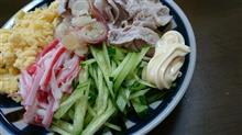 お初な冷やし中華にマヨネーズを添えて！