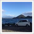 洞爺湖湖畔の涼しい朝