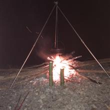 神流川で焚き火🔥
