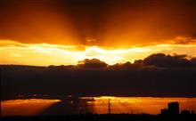 ミラクラシックの洗車中に夕陽撮影