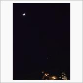 今夕は火星が月とランデブー