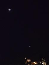 今夕は火星が月とランデブー