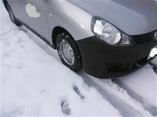 除雪していない駐車場で、スタックした・・・。